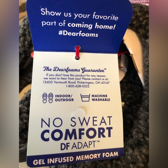 Mens DEARFOAMS Slippers Size Small 7-8 Cozy Comfort Memory Foam Gray New - Picture 8 of 11